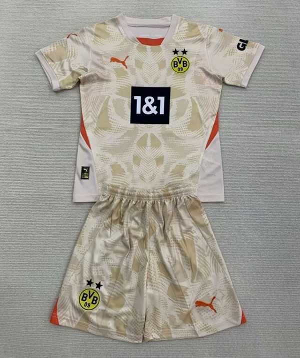 Kids-Dortmund 24/25 GK Light Beige Soccer Jersey